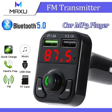 2021 Version] LENCENT FM Transmitter, Bluetooth FM Transmitter Wireless  Radio Adapter Car Kit with LED Light Dual USB Charging Car Charger MP3  Player Support TF Card & USB Disk