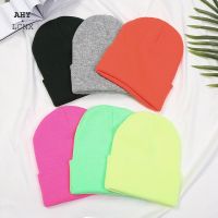 【KFAS Clothing Store】 13 Colorways ใหม่ฤดูใบไม้ร่วงฤดูหนาวสีทึบผ้าฝ้ายแคชเมียร์ Beanies Bonnets สำหรับผู้หญิง U Nisex อบอุ่นถักหมวกง่ายขายส่ง