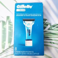 มีดโกนพร้อมเจลโกนหนวด TREO Caregiver Razor 8 Disposable Razors with Shave Gel 88 mL (Gillette®)