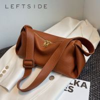 ZZOOI LEFTSIDE Small Bucket Crossbody  for Women 2022 Winter Trend Vintage Designer Leather Handbags and Purses Shoulder Bag