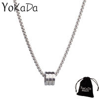 YOKADA สร้อยเอวเล็กเหล็กไทเทเนียมสำหรับผู้ชายสร้อยคอประดับจี้แบบเรียบง่ายสำหรับผู้หญิง