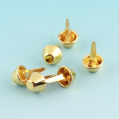 【CW】 50pcs 11mm Gold Plated Purse Feet Spots Metal Round Cone Nailheads Studs for Bag/ Leather