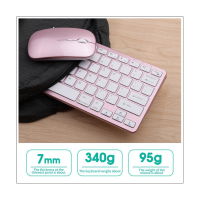 Wireless Bluetooth Keyboard Mouse Three Mode Keyboard Rechargeable Keyboard Mouse Support Tablet Laptop Computer Silver