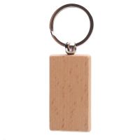 300Pcs Blank Rectangle Wooden Key Chain DIY Wood Keychains Key Tags Can Engrave DIY Gifts