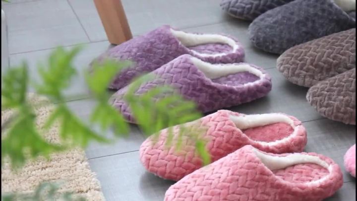 Women Indoor Slippers Warm Plush Home Slipper Autumn Winter Shoes