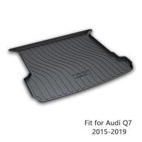 Cargo Car Cargo rear trunk mat For Audi Q7 2021 2020 2015 2016 2017 2018 2019จัดแต่งทรงผม Anti-Slip Mat  Styling Boot Liner Waterproof carpet Anti-slip mat Accessoriesรถยนต์