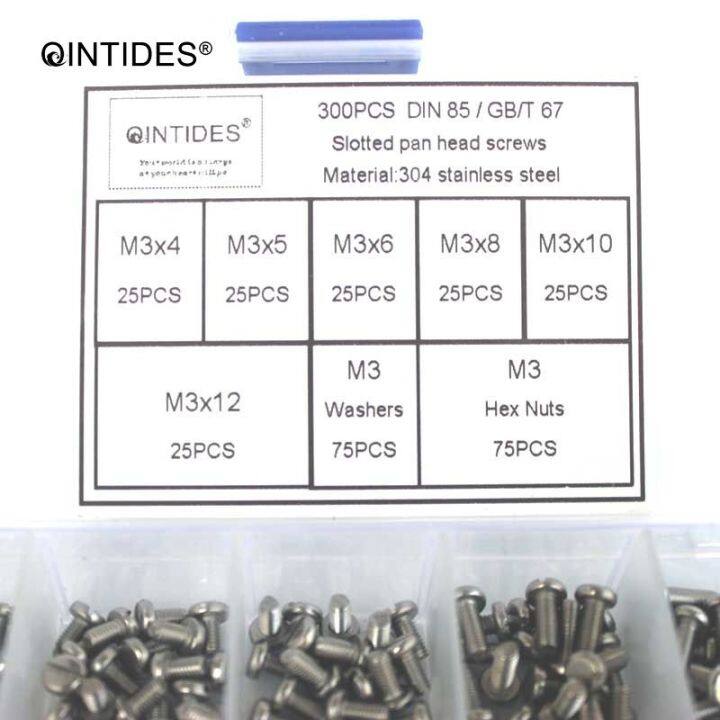 haotao-hardware-qintides-m1-6-m2-m2-5-m3-300ชิ้นผสม-slotted-สกรู-head-head-ชุดสารพันสแตนเลส-slotted-สกรูสกรูเครื่อง