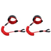 2Pcs Boat Outboard Engine Motor Lanyard Kill Stop Switch Safety Tether Cord Safety Lanyard Suit for Most Board Engine