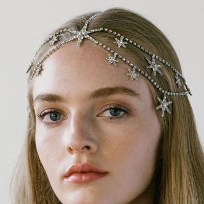 【CC】❒  Stonefans Layer Rhinestone Star Chain Jewelry for Bohomian Forehead Headband Wedding Hair