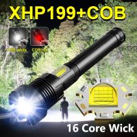 ซูเปอร์ XHP199ที่มีประสิทธิภาพมากที่สุดไฟฉาย Led XHP160แบบชาร์จยุทธวิธีไฟฉาย18650 USB ซูมไฟฉายแสงซังโคมไฟตั้งแคมป์