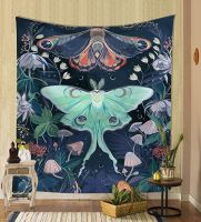 XZX180305  Sun Moon Butterfly Tapestry แขวนผนังผ้าห่มโบฮีเมียแขวนผนัง Tarot อินเดีย Tapestry ดอกไม้บ้านห้องนอนโยนผ้าห่ม