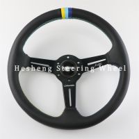 Greddy 14‘’ 350MM Steering Wheel Artificial Leather Frosted SIM JDM Racing Sports Greddi Tricolor Braided Wire Car For Toyota