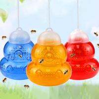 Bee Trap Gourd Shape Holes Design Bee Catche Reusable พลาสติกแมลง Catcher Lanyard Garden Farm Patio แขวน Wasps Trap-Mengzone