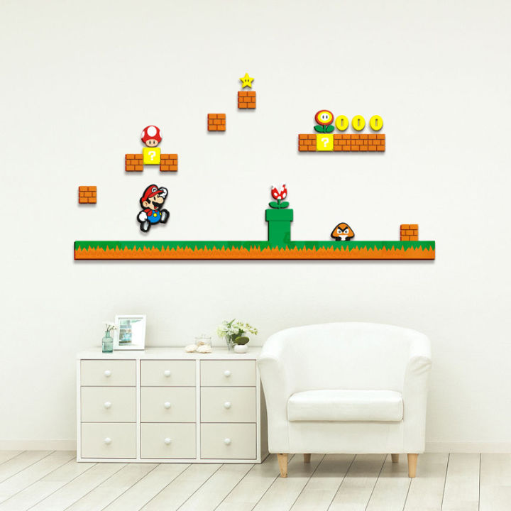 boys-roomสติ๊กเกอร์diy-3d-acrylic-super-marioสติ๊กเกอร์ติดผนัง150x70ซม