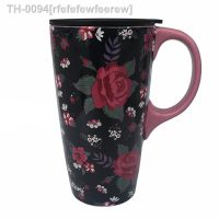 ❅⊙ rfefefewfeerew Francês Coreano Rosa Padrão Cup com tampa plástica canecas tumbler palha copos de café copo turner