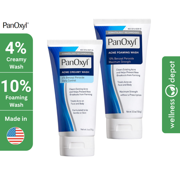 PanOxyl Acne Wash Benzoyl Peroxide / 10% Foaming Wash Maximum Strength ...