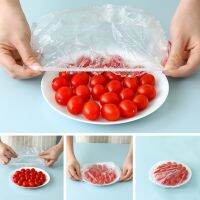 ​Disposable Plastic Film Bowl Cover 100pcs Elastic Food Dust Wrap Cover Kitchen Accessories