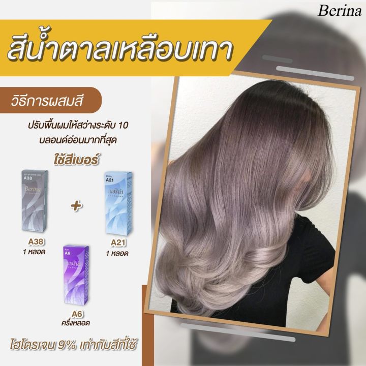 สีผมเบอริน่า-berina-hair-color-set-3-กล่อง-a6-a21-a38-สีเทาโทนม่วง-สีย้อมผมเบอริน่า-ครีมเปลี่ยนสีผม-berina