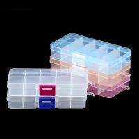 【YF】◊◘☽  HGKLBB Adjustable 10 Slots Plastic Storage packaging transparent Jewelry box Organizer Earrings Rings Boxes