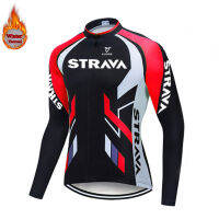 2019 STRAVA Winter Thermal Fleece Cycling tops Jerseys Long Sleeve Jacket Man MTB Bicycle Racing Bike Clothes Cycling Clothing