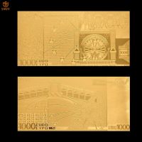 24k European Gold Banknote 1000 Euro Gold Foil Banknote Value Replica Uncirculated World Currency Paper Money Collection