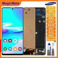 MagicMeta Incell A71 Samsung Galaxy A51 A51 5G A31 A41 A21 A21S A11 A01 A01แกนหลัก LCD TFT จอแสดงผลแบบมีกรอบประกอบกับเครื่องมือซ่อมและกาวฟรี