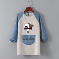 【DT】hot！ Personalized Baby Bib Sleeve Apron Painting Smock Children Burp Toddler Soft Feeding Eat Baberos