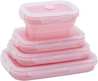 hot【cw】 Silicone Box Collapsible Folding Food Storage with Lids Microwave Freezer and Dishwasher Safe Kids