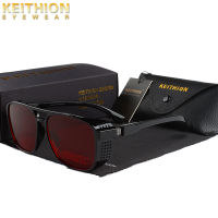 KEITHION Women Sunglasses UV400 Square Retro Sunglasses Driving Punk Sunglasses Male Windproof Goggle Red