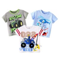 COD DSFGERTURUU High Quality New Casual Cotton Truck Print Tshirt For Boys Fashion Korean style tops for kids 1-10 years old