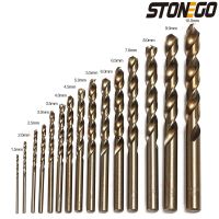 STONEGO 15PCS Cobalt Drill Bits For Metal Wood Working M35 HSS Co Steel Straight Shank 1.5-10mm Twist Drill Bit