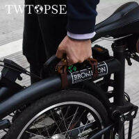 TWTOPSE เข็มขัดใส่ของสำหรับจักรยาน Brompton,สายรัดพกพาได้สำหรับจักรยานพับได้ทำจากหนังจักรยาน