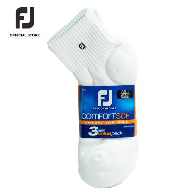 FootJoy FJ ComfortSof Quarter Golf Socks Mens White 3 Pairs