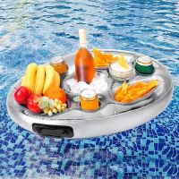 Inflatable Water Ice Bar Self-service Ice Tray Party Floating Portable Beverage Rack Perforated Tray Swimming Pool Portable Pool