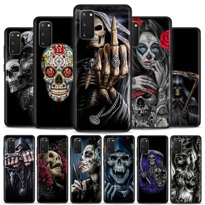 Grim Reaper Skull Skeleton Silicone Phone Case For Samsung Galaxy S23 S22 S21 Ultra S20 FE 5G S8 S9 Plus S10e S10 Lite Cover