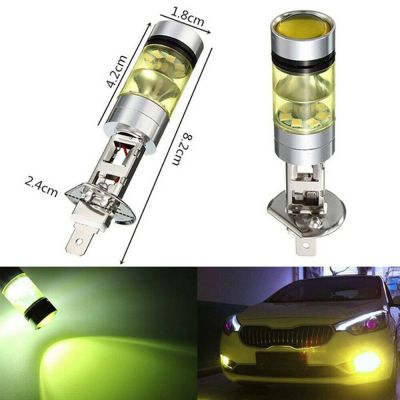 2Pcs/set Car Lights H1 LED 100W High Power LED Fog Driving Light Lamp Bulb 20SMD 2835 Yellow Bulbs  LEDs  HIDs