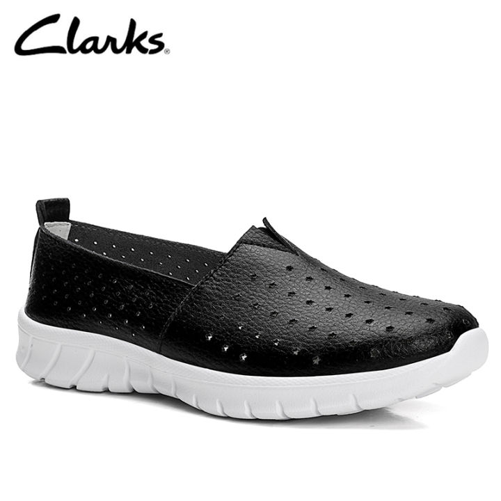 clarks-รองเท้าลำลองสตรี-step-allenasea-รองเท้าแตะไมโครไฟเบอร์สีขาว