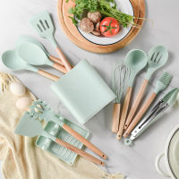 Silicone kitchen utensilios de cocina accessories tools cookware set cooking spoon espatula gadget kichen menaje spatula wooden