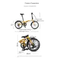 Merida Dahon Foldable Bicycle 20-inch 6-speed Shimano Variable Speed Folding Bike Ultra Light High-carbon Steel Frame Folding Bike HAT060. 
