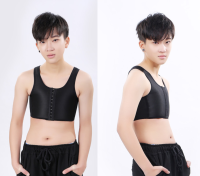 LES Tomboo การบีบอัด Bra นักเรียน Bra Corset Binder สั้น Tt Bundle หัวเข็มขัด Breathable T Bundle Bra เสริมที่ไม่มีสายหนัง Hook Tank Top