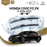 ก้านปัดน้ำฝนรถยนต์ ใบปัดน้ำฝน  HONDA  CIVIC FC,FK (Gen10) ปี  2016-2021 ขนาด 26  นิ้ว , 18  นิ้ว (รุ่น 2 หัวล็อค U-HOOK)