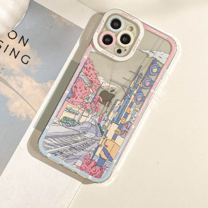 เคสสำหรับ-iphone-11-12-13-14-pro-max-6-6s-7-8-plus-13-mini-xr-se-2022เคส-tpu-แบบนิ่มลายดอกไม้กระต่ายผีเสื้อกันกระแทกซิลิโคนสี่เหลี่ยมสไตล์เกาหลีใส