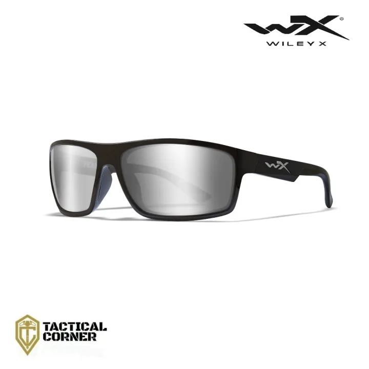 WILEY X PEAK GREY SILVER FLASH LENS / GLOSS BLACK FRAME (sku#ACPEA01 ...