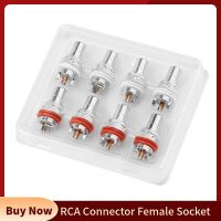 Wholesale RCA Connector Socket Chassis Panel Mount Female Speaker Terminal Bright Dumb Rhodium Plated Jack HiFi Audio Plug