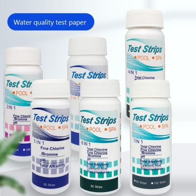 100pcs Water Quality Test Strips Multipurpose Chlorine/PH/Bromine Measure Paper Easy Detection Aquarium Pool Accessories Inspection Tools