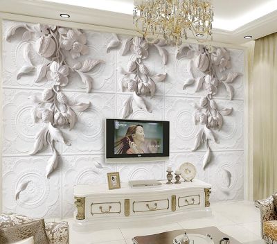 ❣ Decorative wallpaper 3D relief flower background wall painting