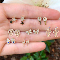 30 Styles Bohemian Geometric Stud Earrings Set For Women crystal Stone Owl Snake Moon shell Earring Girls Fashion Jewelry Gift