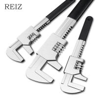 REIZ Adjustable Wrench Set 9"11"15" Large Opening Universal Water Wrench Carbon Steel Heavy Duty Plumbing Repair Tool