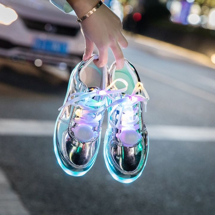 Colorful children's shoes men's and women's luminous shoes LED with light  charging ghost dance step han edition sports in the spring autumn |  