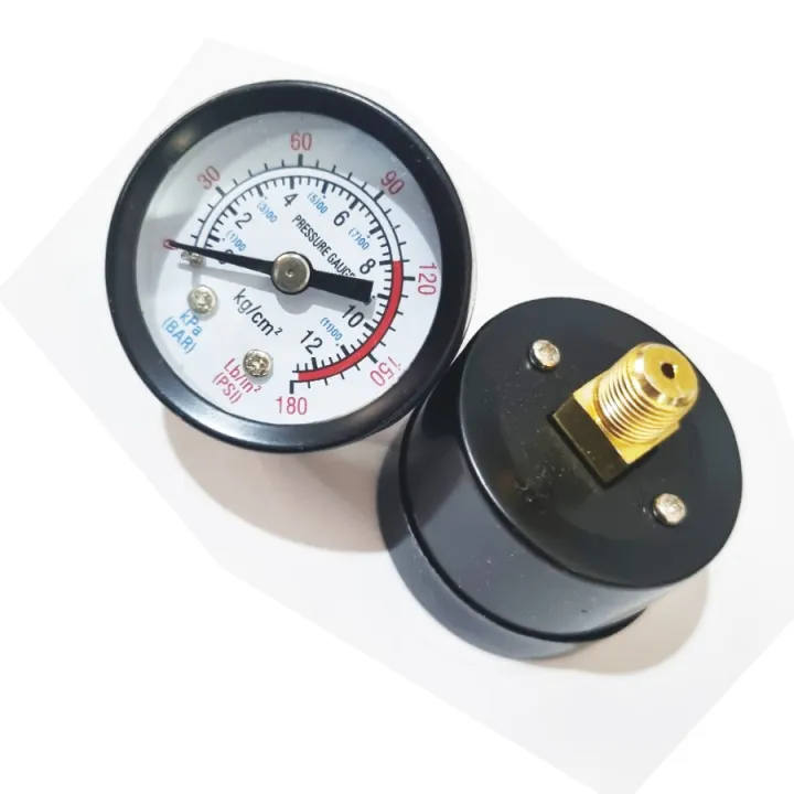 Manometer Pressure Gauge 12 Bar Pengukur Tekanan Angin Meter Kompresor